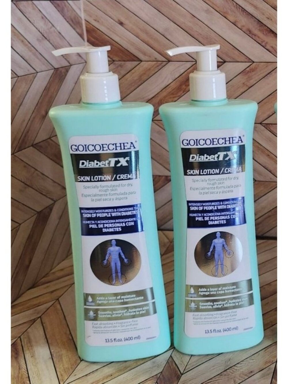 NEW Goicoechea Diabetic Diabetes TX Skin Lotion Crema 13.5 fl oz each Lot Of 2
